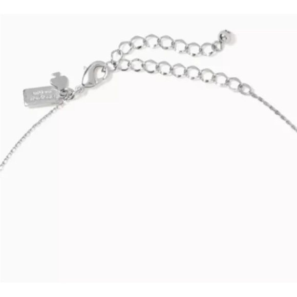 NWT Kate Spade Ready Set Bow Pave mini pendant silver necklace. - Picture 5 of 10